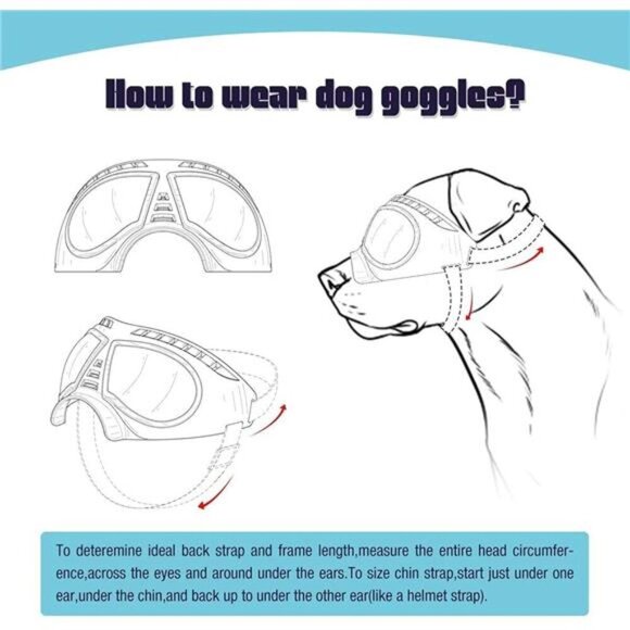 Dog Goggles Large Breed, Dog Sunglasses Large Breed UV Protection Sunglasses - Picture 4 of 7